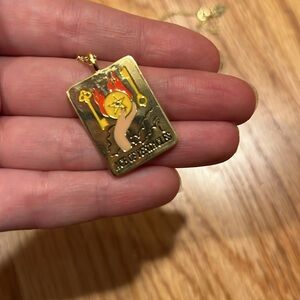 LN Verameat Gold Ace of Pentacles long necklace